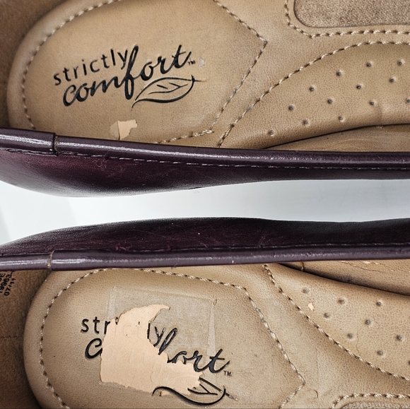 Strictly Comfort Burgundy Heels Peep Toe Size 8 - Picture 10 of 11